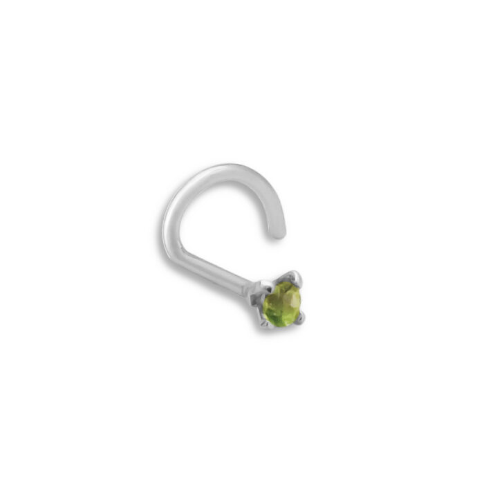 Piercing Plata 1º Ley 925mls Olivina - Imagen 1