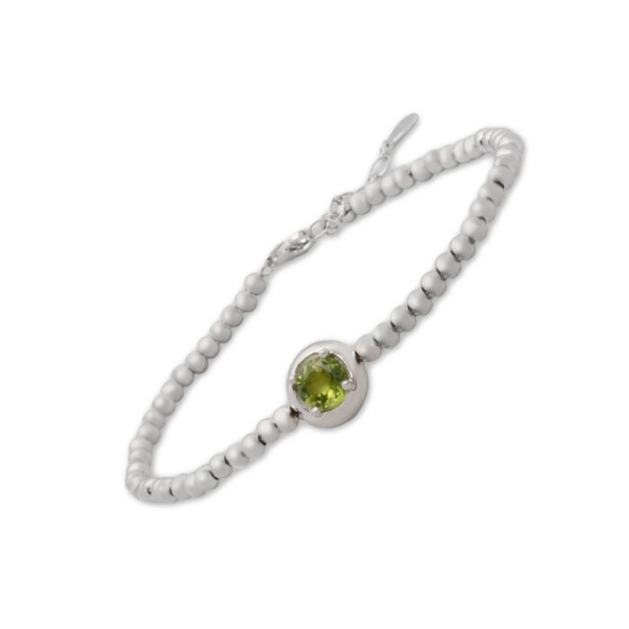 Brazalete Plata 1º Ley 925mls Olivina - Imagen 1