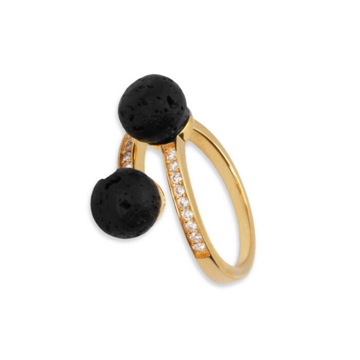 Anillo Plata 1º Ley 925mls Lava GOLD - Imagen 1
