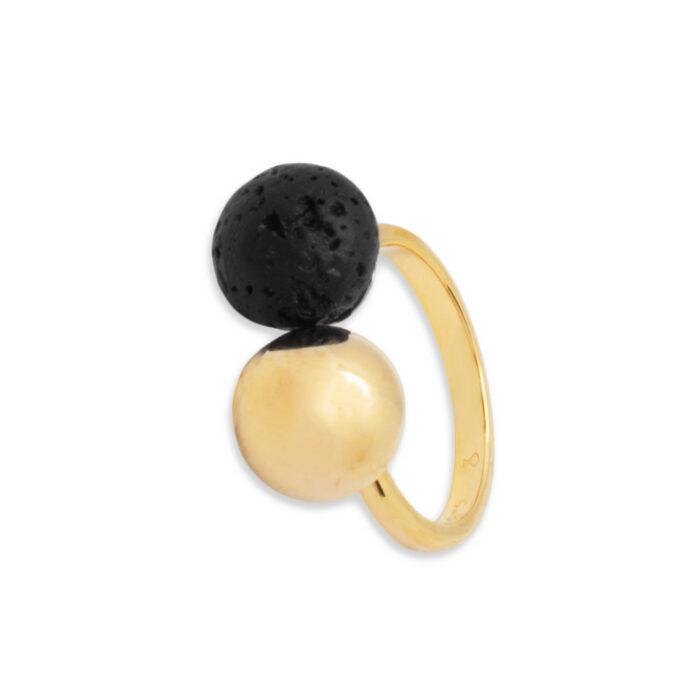 Anillo Plata 1º Ley 925mls Lava GOLD - Imagen 1