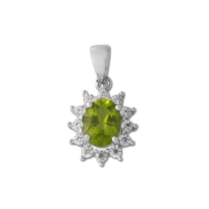 Colgante Plata 1ª Ley 925mls Olivina - Imagen 1