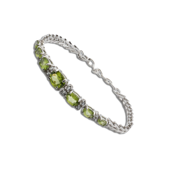 Brazalete Plata 1ª Ley 925mls Olivina - Imagen 1