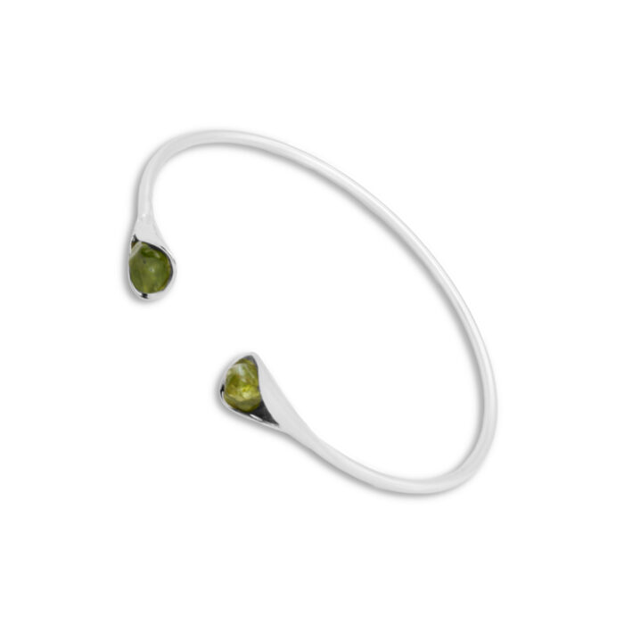 Brazalete Plata 1ª Ley 925mls Olivina - Imagen 1