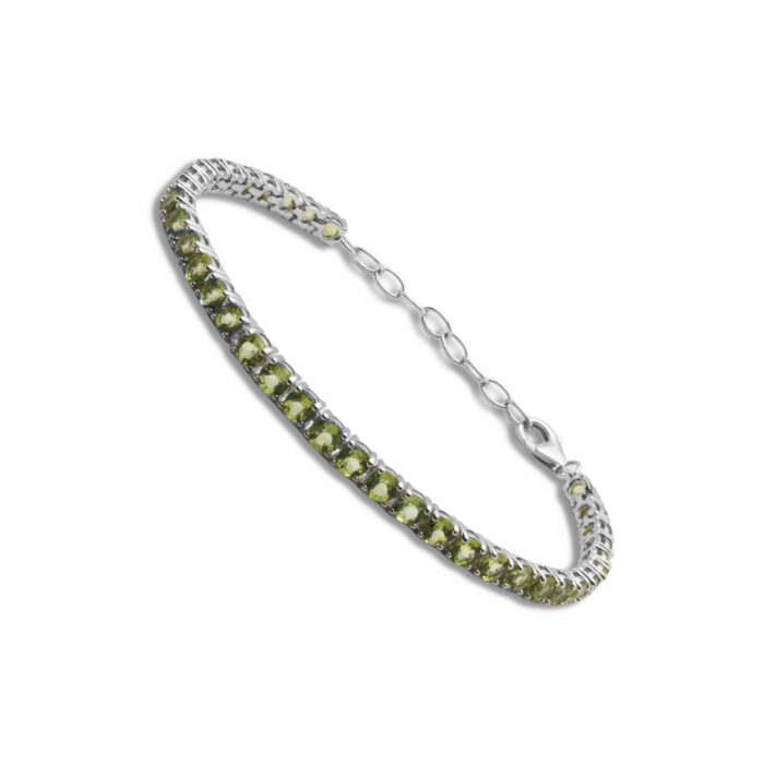 Brazalete Plata 1ª Ley 925mls Olivina - Imagen 1