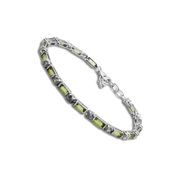 Brazalete Plata 1ª Ley 925mls Olivina - Imagen 1