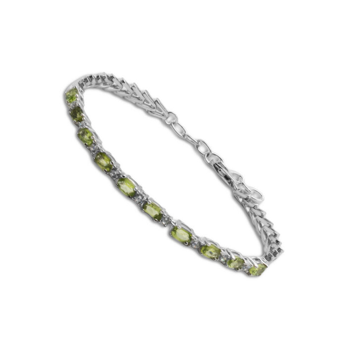Brazalete Plata 1ª Ley 925mls Olivina - Imagen 1