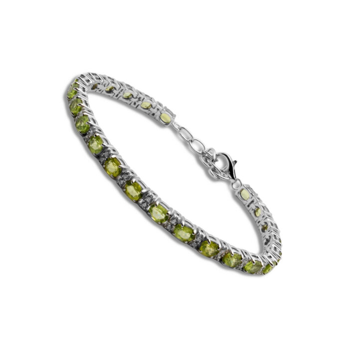 Brazalete Plata 1ª Ley 925mls Olivina - Imagen 1