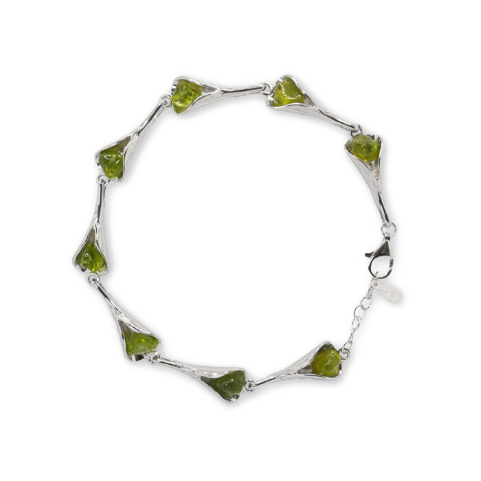 Brazalete Plata 1ª Ley 925mls Olivina - Imagen 1