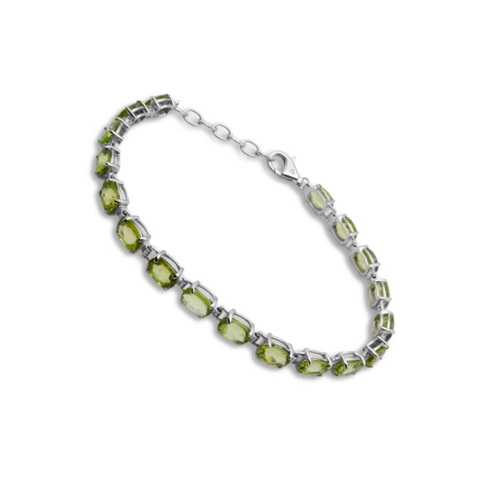 Brazalete Plata 1ª Ley 925mls Olivina - Imagen 1