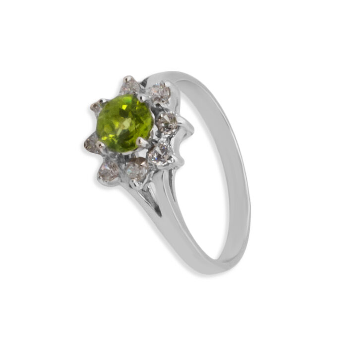 Anillo Plata 1ª Ley 925mls Olivina - Imagen 1