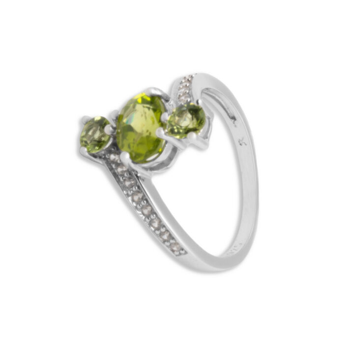 Anillo Plata 1ª Ley 925mls Olivina - Imagen 1