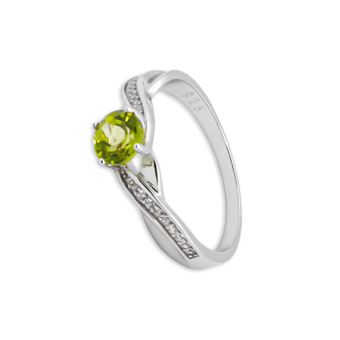 Anillo Plata 1ª Ley 925mls Olivina - Imagen 1