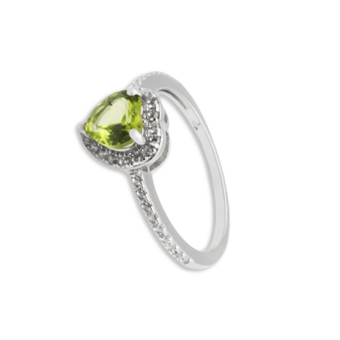 Anillo Plata 1ª Ley 925mls Olivina - Imagen 1