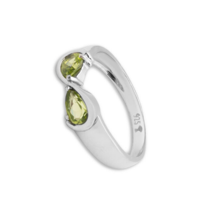 Anillo Plata 1ª Ley 925mls Olivina - Imagen 1