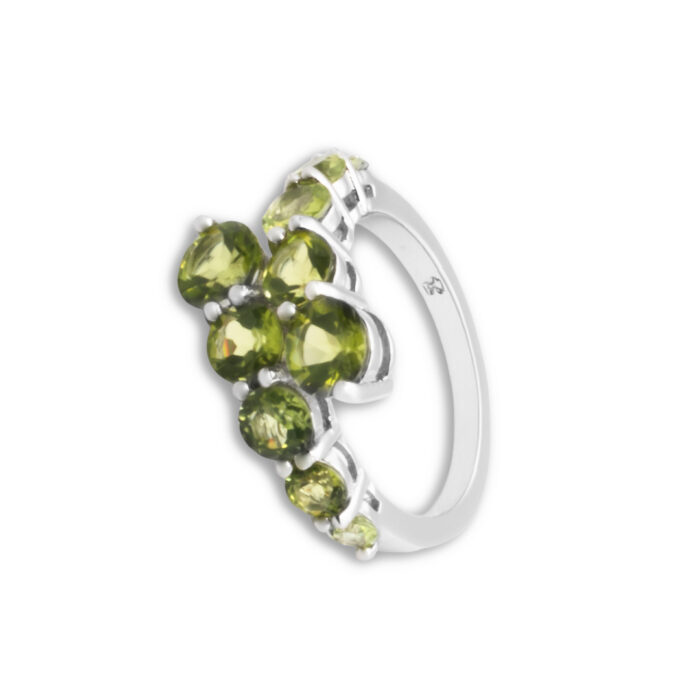 Anillo Plata 1ª Ley 925mls Olivina - Imagen 1