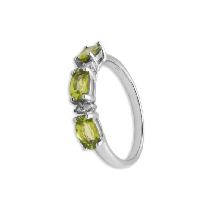 Anillo Plata 1ª Ley 925mls Olivina - Imagen 1