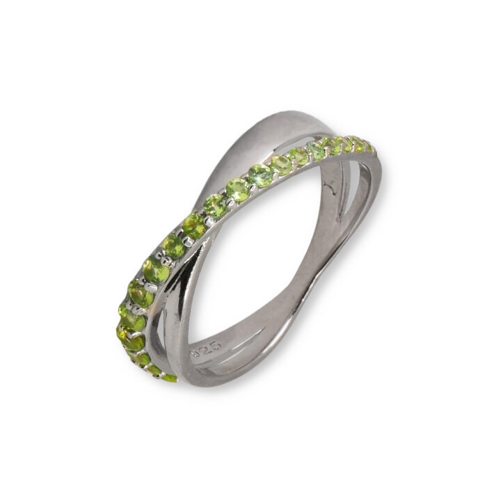 Anillo Plata 1ª Ley 925mls Olivina - Imagen 1