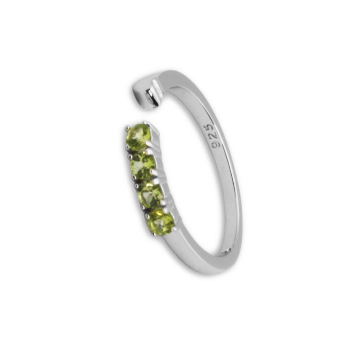 Anillo Plata 1ª Ley 925mls Olivina - Imagen 1