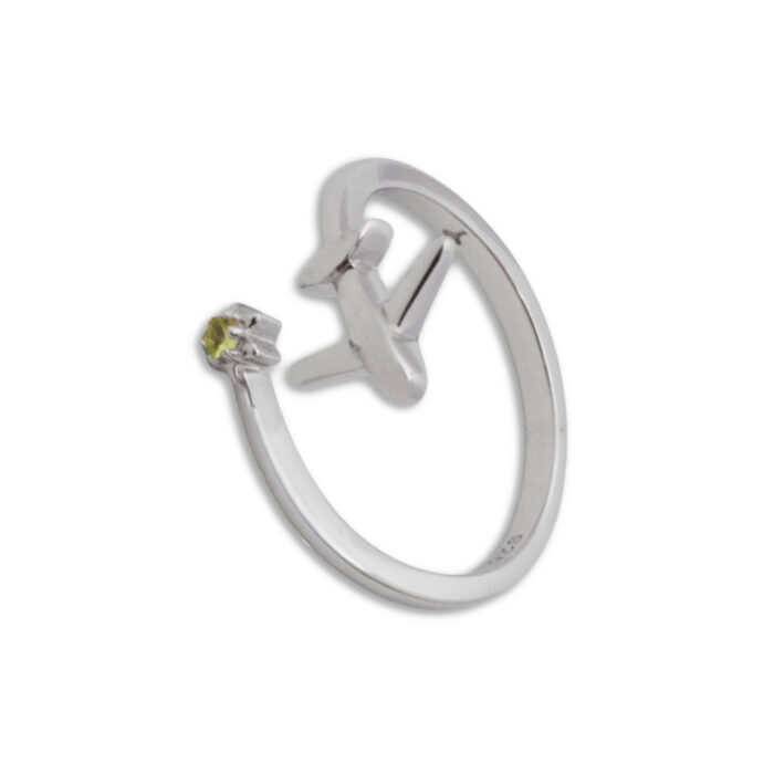 Anillo Plata 1ª Ley 925mls Olivina - Imagen 1