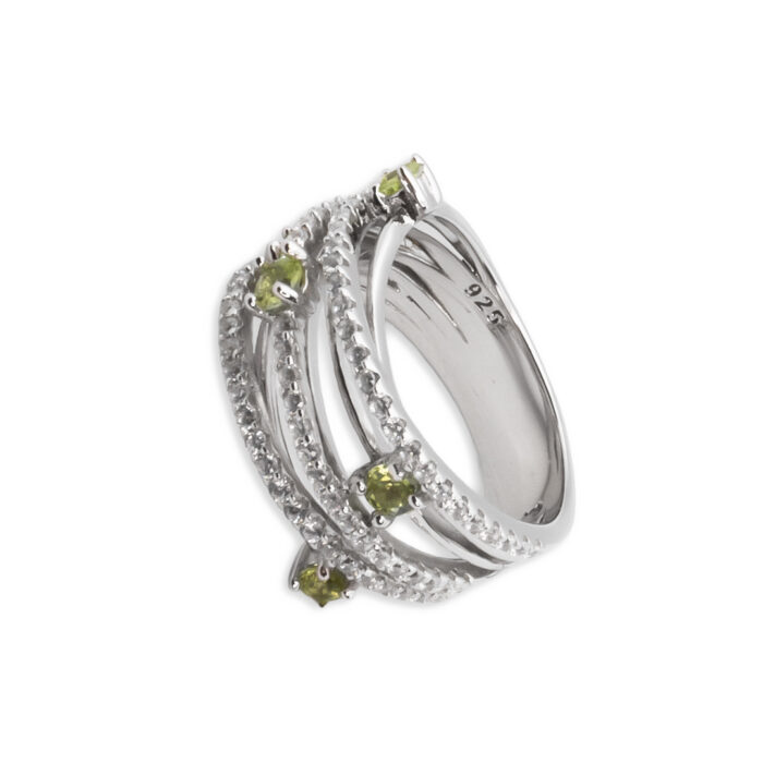 Anillo Plata 1ª Ley 925mls Olivina - Imagen 1