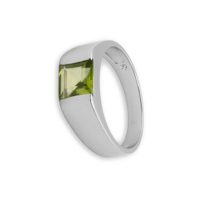 Anillo Plata 1ª Ley 925mls Olivina - Imagen 1