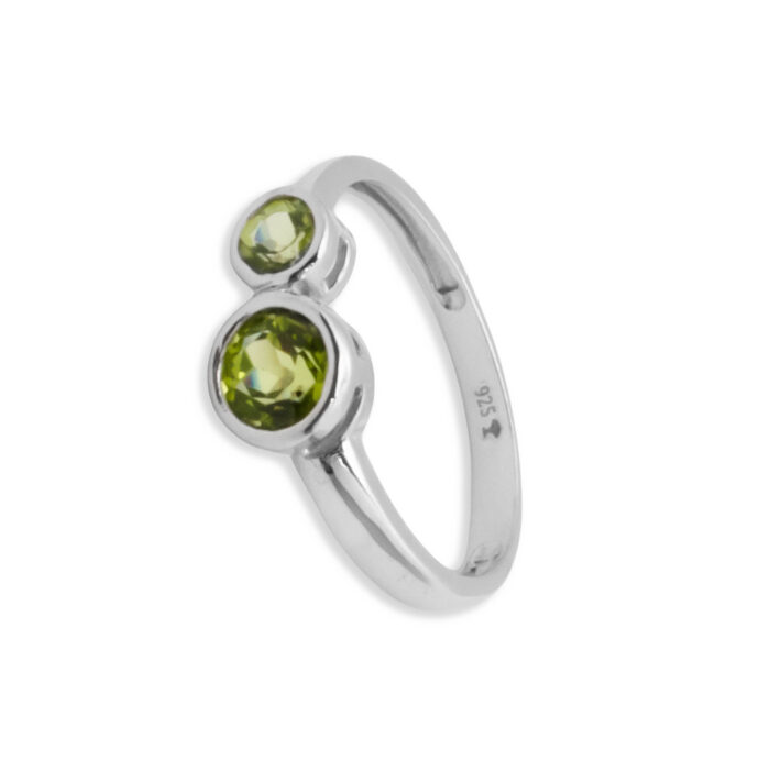 Anillo Plata 1ª Ley 925mls Olivina - Imagen 1