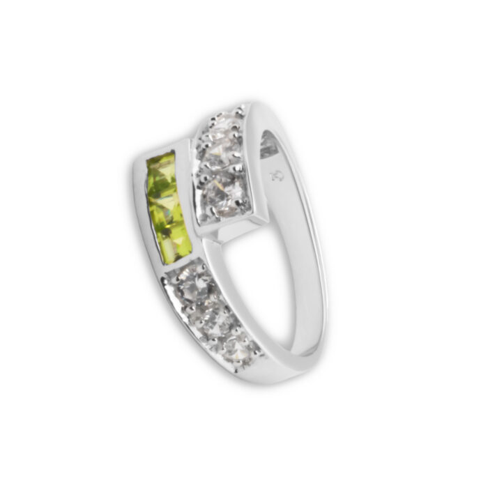 Anillo Plata 1ª Ley 925mls Olivina - Imagen 1