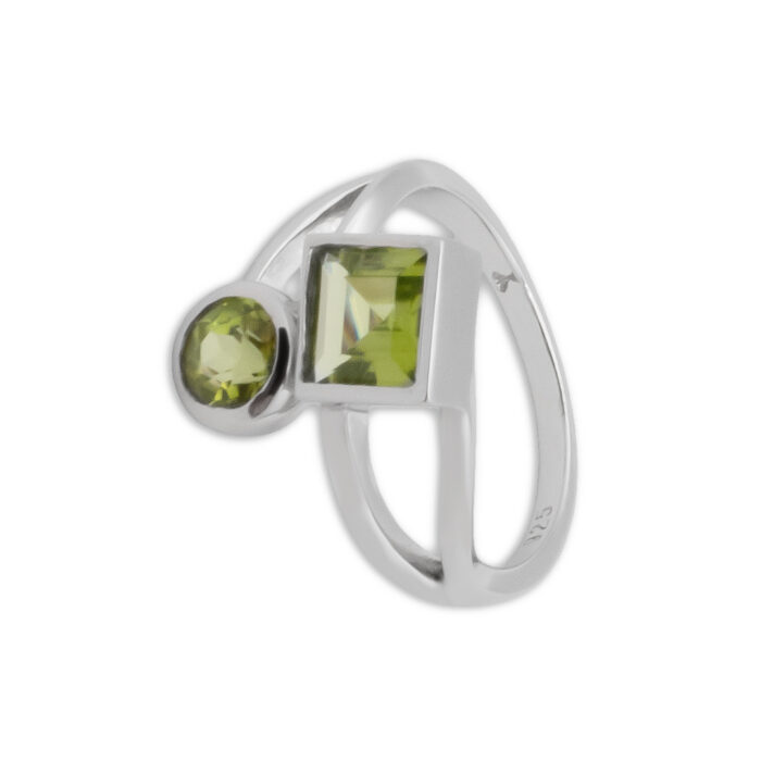Anillo Plata 1ª Ley 925mls Olivina - Imagen 1