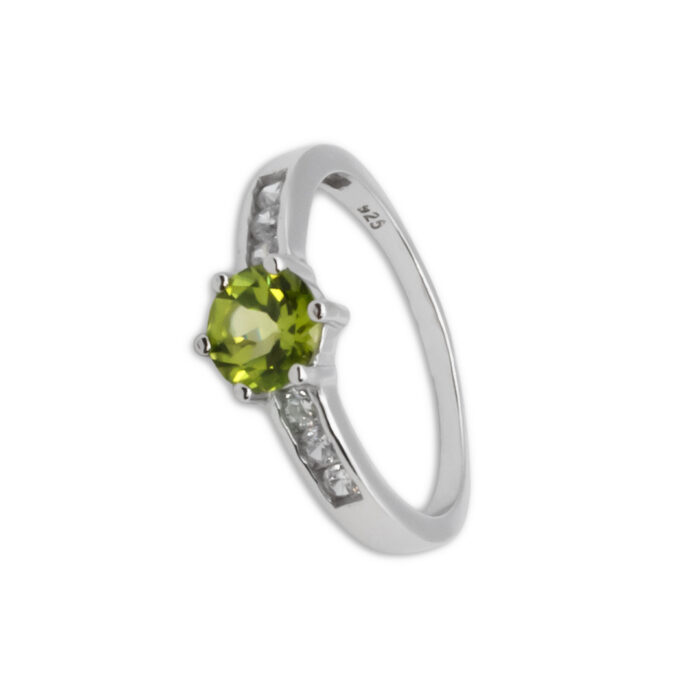 Anillo Plata 1ª Ley 925mls Olivina - Imagen 1