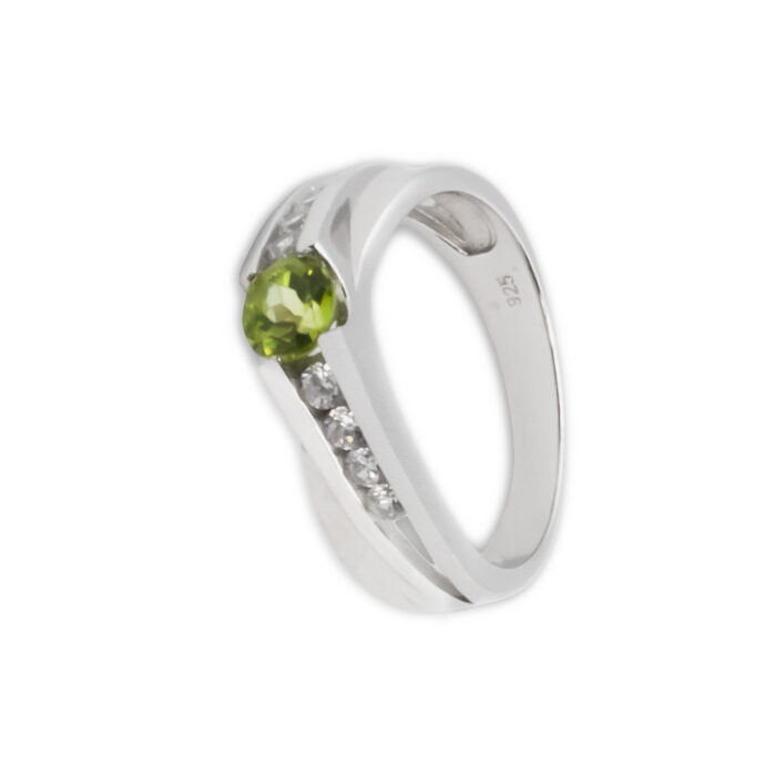 Anillo Plata 1ª Ley 925mls Olivina - Imagen 1