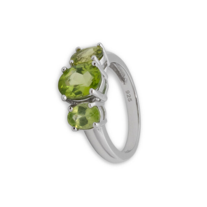 Anillo Plata 1ª Ley 925mls Olivina - Imagen 1