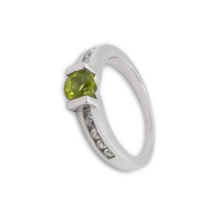 Anillo Plata 1ª Ley 925mls Olivina - Imagen 1