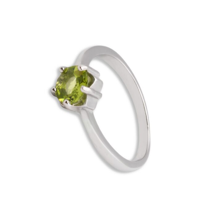 Anillo Plata 1ª Ley 925mls Olivina - Imagen 1