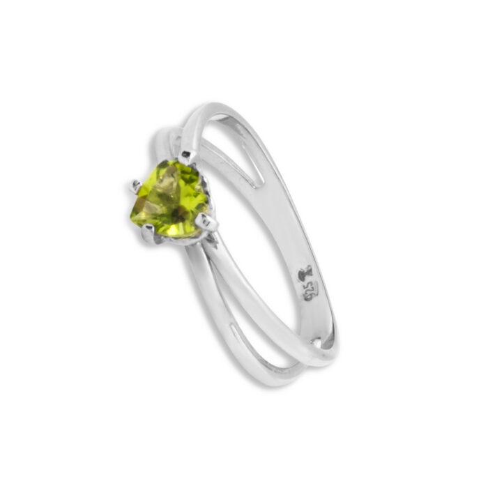 Anillo Plata 1ª Ley 925mls Olivina - Imagen 1