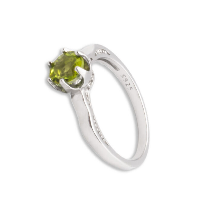 Anillo Plata 1ª Ley 925mls Olivina - Imagen 1
