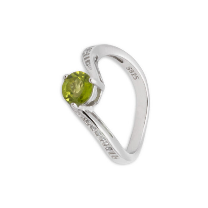 Anillo Plata 1ª Ley 925mls Olivina - Imagen 1