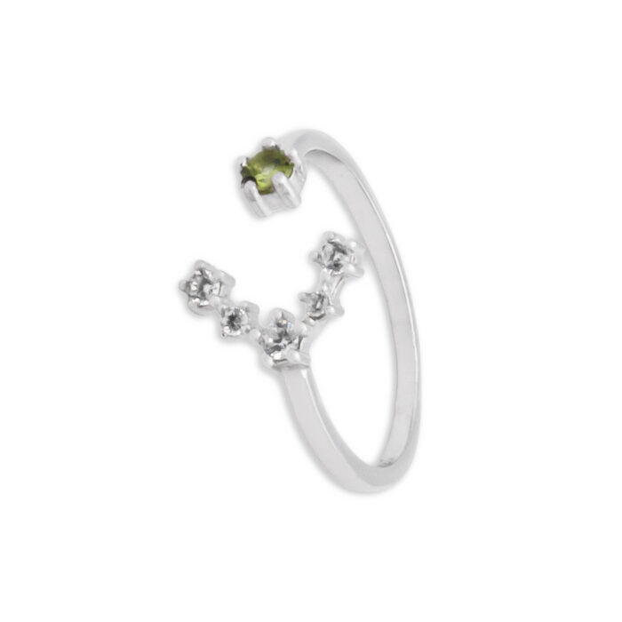 Anillo Plata 1ª Ley 925mls Olivina - Imagen 1