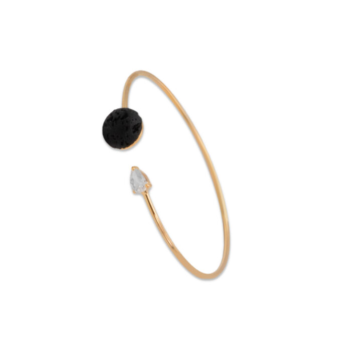 Brazalete Plata Dorada 1ª Ley 925mls Lava Gold - Imagen 1