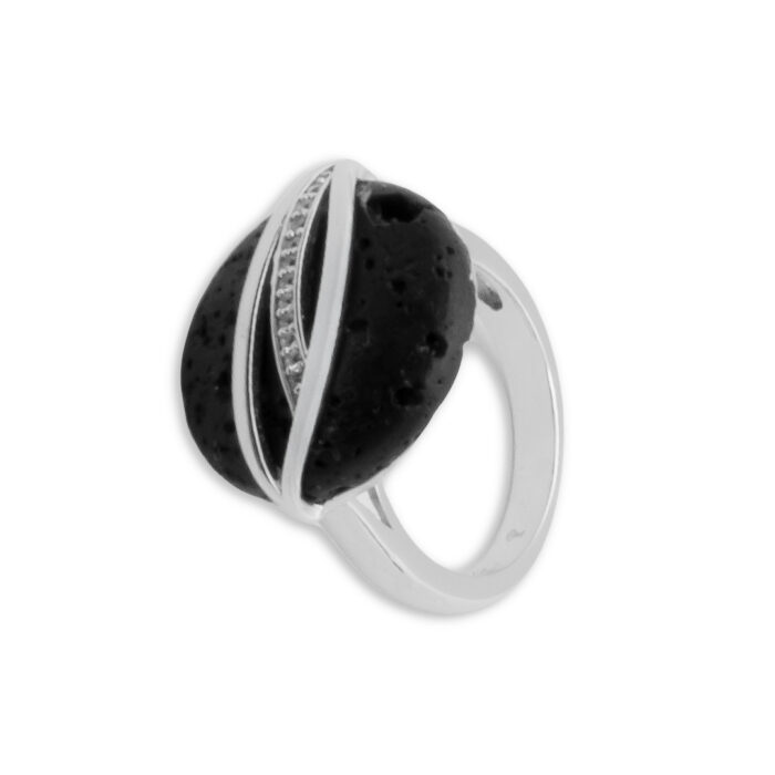 Anillo Plata 1ª Ley 925mls Lava - Imagen 1