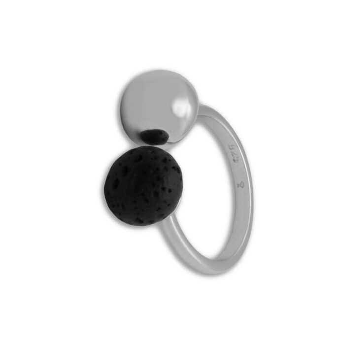 Anillo Plata 1ª Ley 925mls Lava - Imagen 1