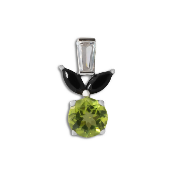 Colgante Plata 1ª Ley 925mls Olivina-Obsidiana - Imagen 1
