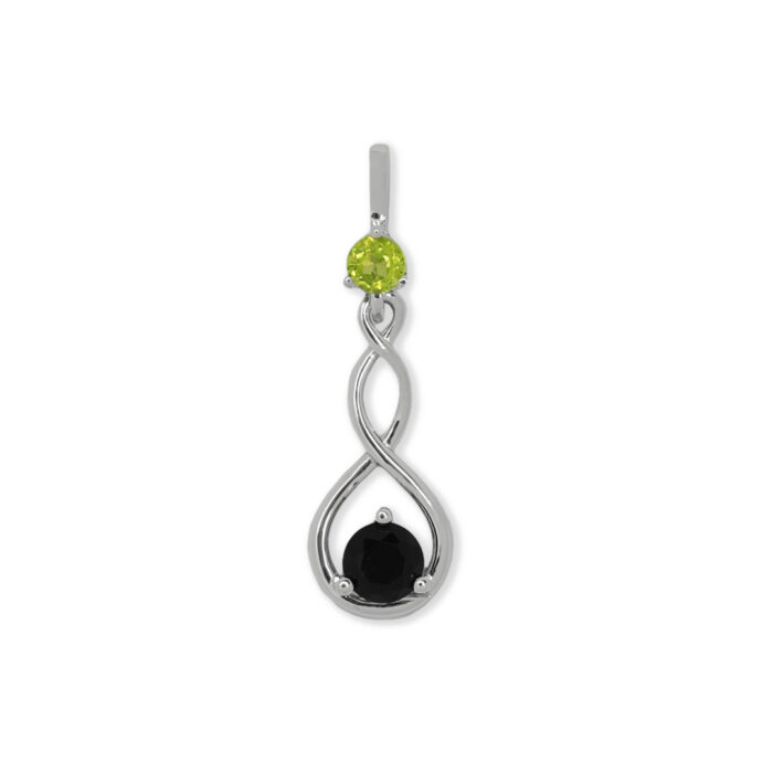 Colgante Plata 1ª Ley 925mls Olivina-Obsidiana - Imagen 1