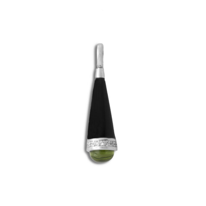 Colgante Plata 1ª Ley 925mls Olivina-Obsidiana - Imagen 1
