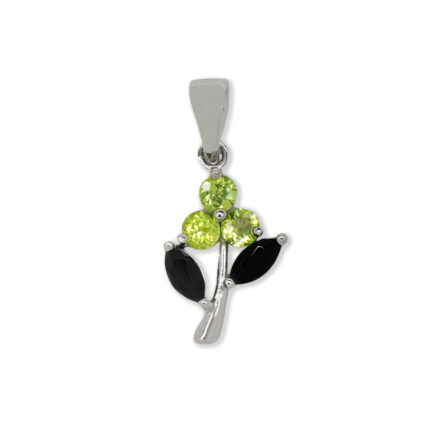 Colgante Plata 1ª Ley 925mls Olivina-Obsidiana