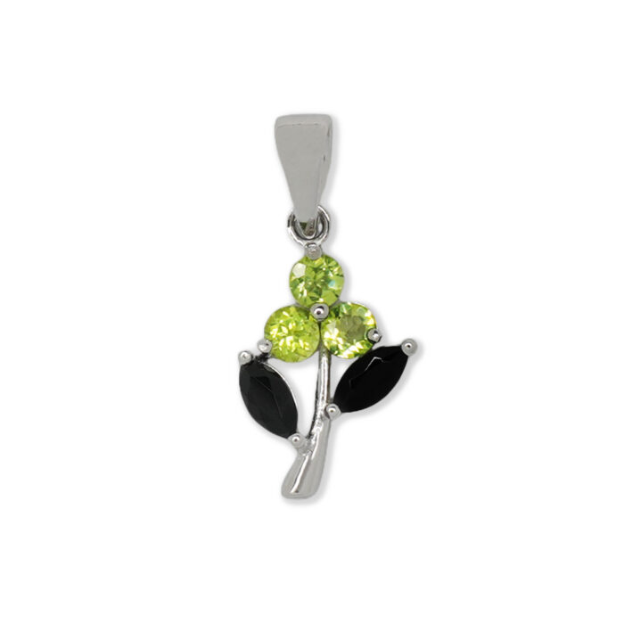 Colgante Plata 1ª Ley 925mls Olivina-Obsidiana - Imagen 1