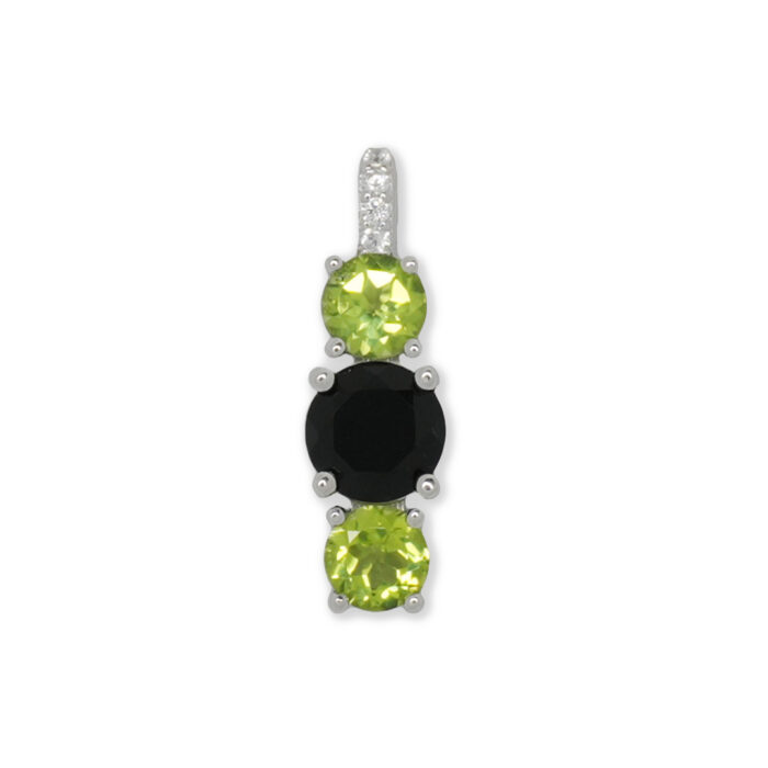 Colgante Plata 1ª Ley 925mls Olivina-Obsidiana - Imagen 1