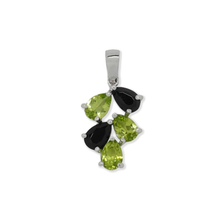 Colgante Plata 1ª Ley 925mls Olivina-Obsidiana - Imagen 1