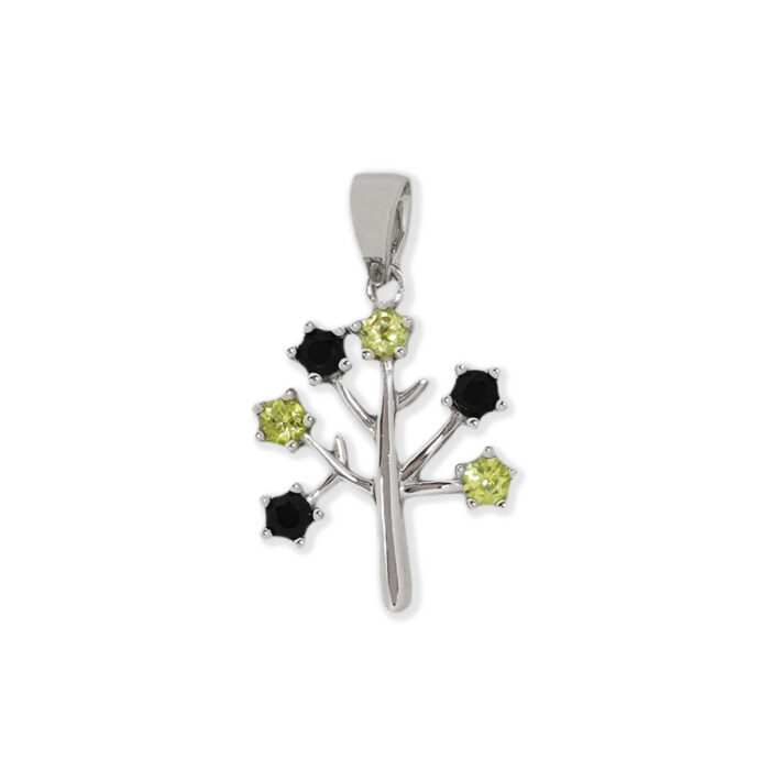 Colgante Plata 1ª Ley 925mls Olivina-Obsidiana - Imagen 1