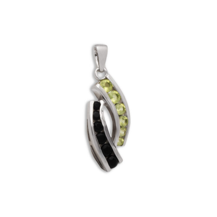 Colgante Plata 1ª Ley 925mls Olivina-Obsidiana - Imagen 1