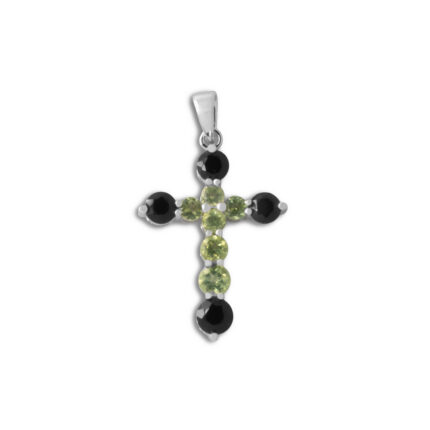 Colgante Plata 1ª Ley 925mls Olivina-Obsidiana